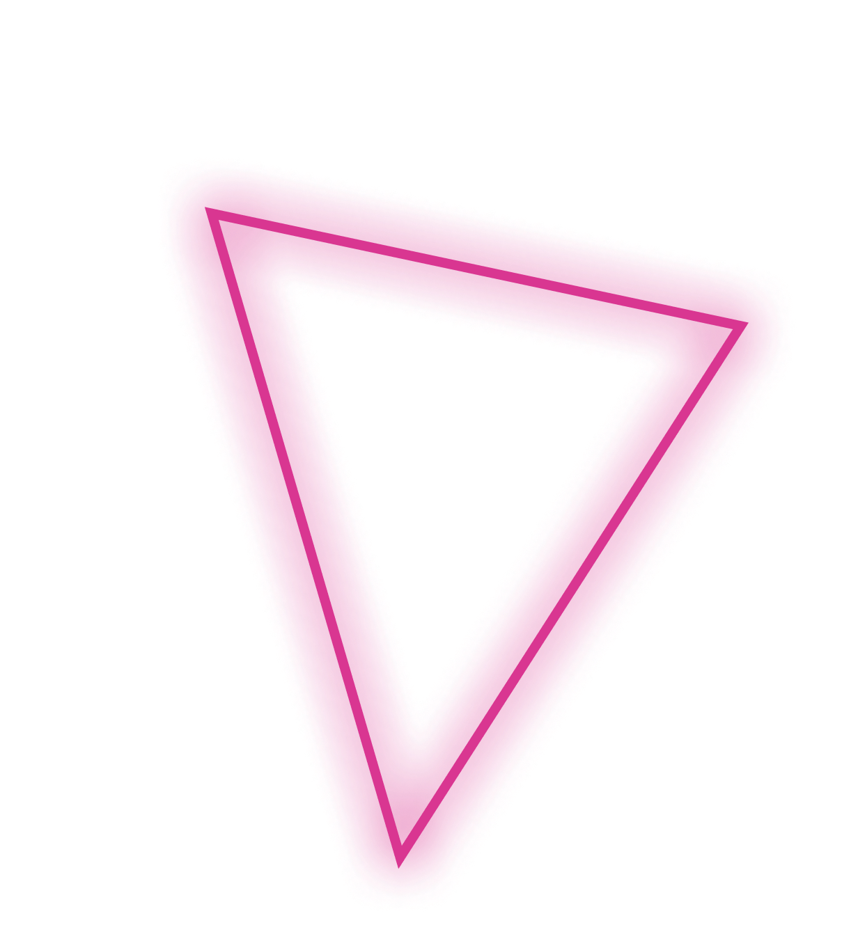 a neon colored floating triangle