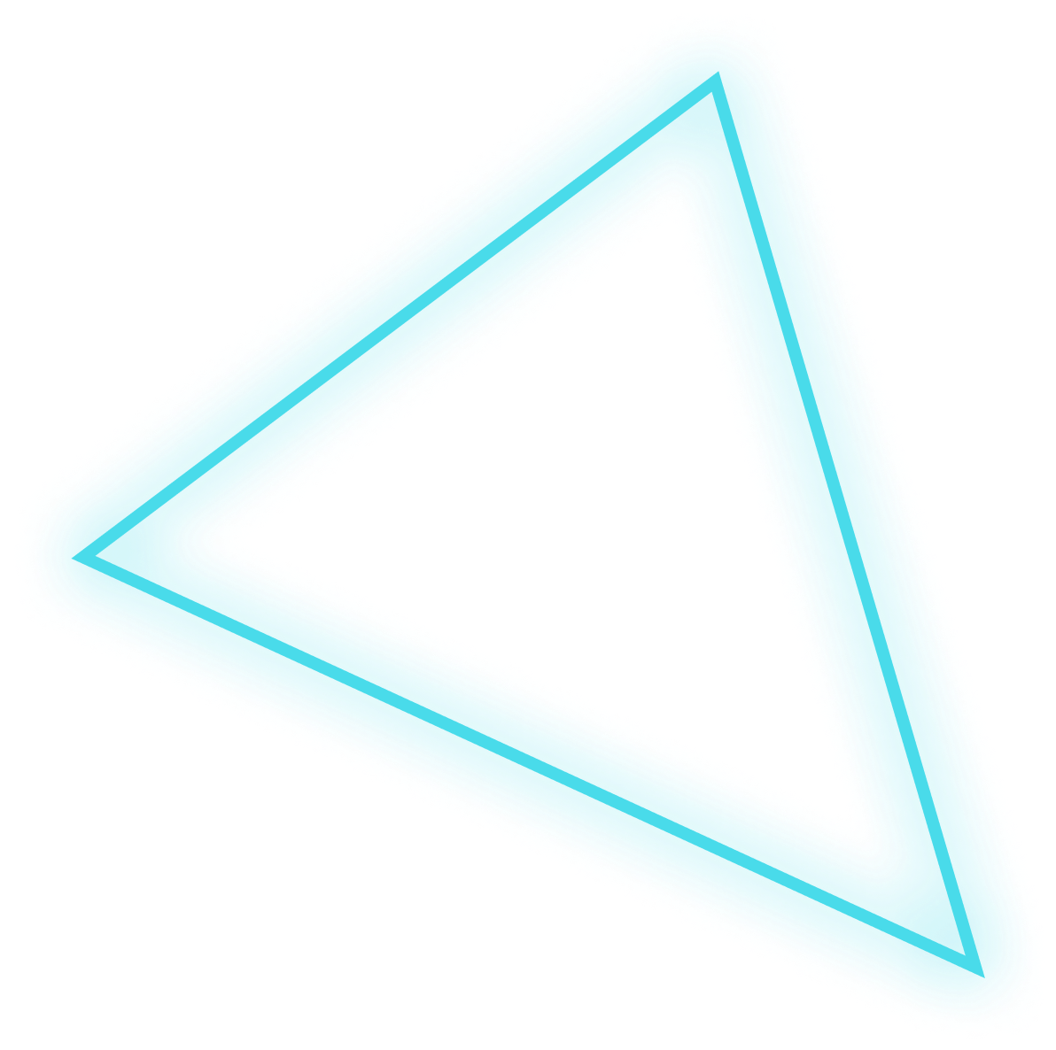 a neon colored floating triangle